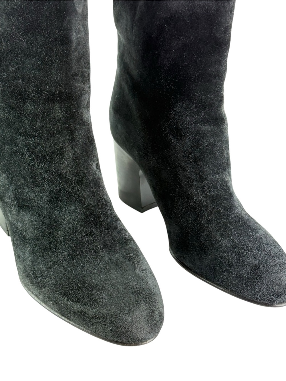 CHANEL Black Suede CC Calfskin Short Boots Made in Italy Marked as 36 - 6US - Picture 6 of 15